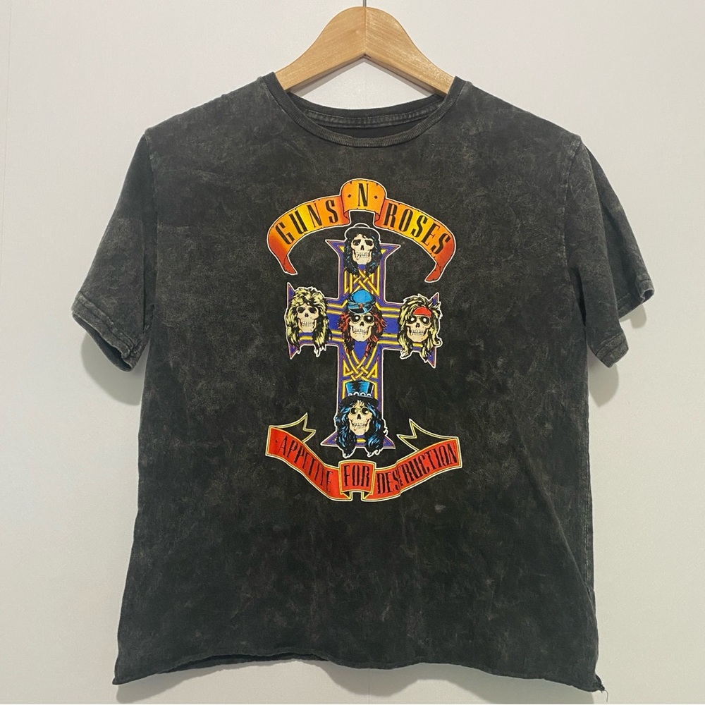 Guns N’ Roses Appetite For Destruction Band Tee Black Acid‎ Wash | Size M
